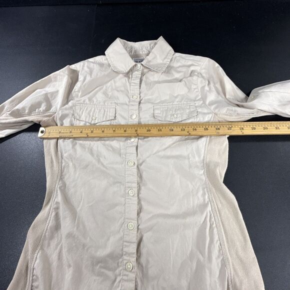 Converse One Star 100% Cotton Beige Button Down Shirt Women's Medium Y2K - Picture 10 of 11